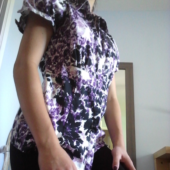 Purple abstract blouse - Picture 3 of 7